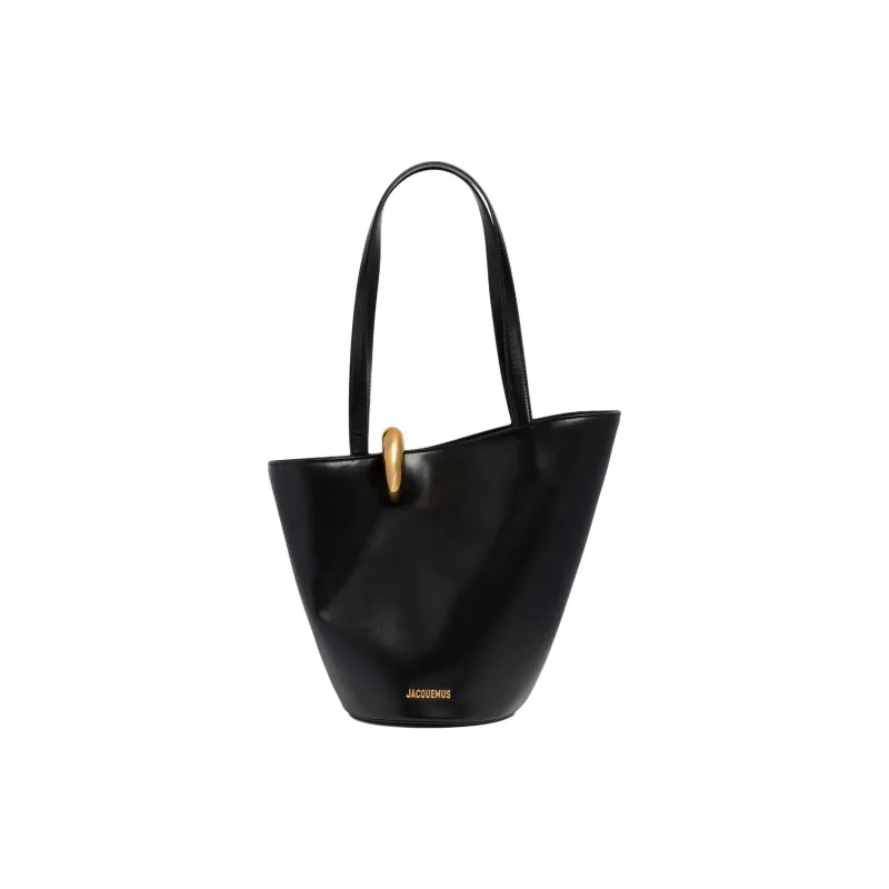 Jacquemus Leather Handbag, Shoulder Bag Medium Size Women's Black-0