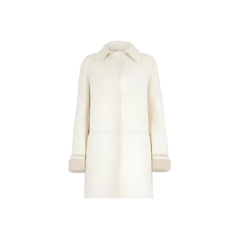 FENDI Mantel Long Sleeved Midi Coat-3