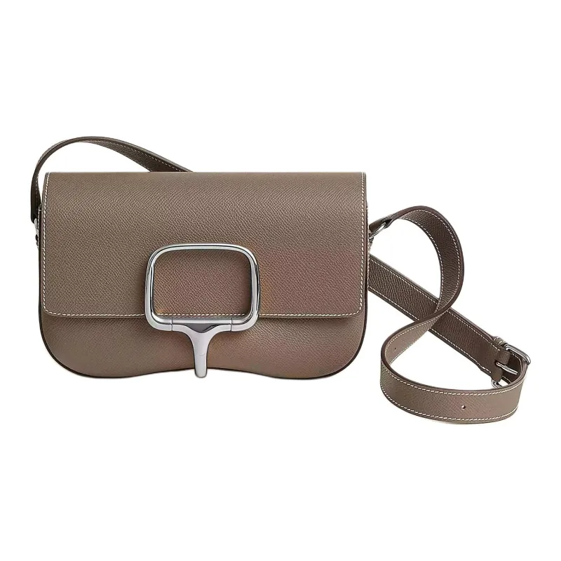 HERMES Della Cavalleria Epsom Calfskin Shoulder Bag Women's 18 Etoupe Elephant Gray-0