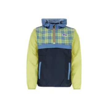 Maison Kitsune Checked Half Zip Hooded Jacket