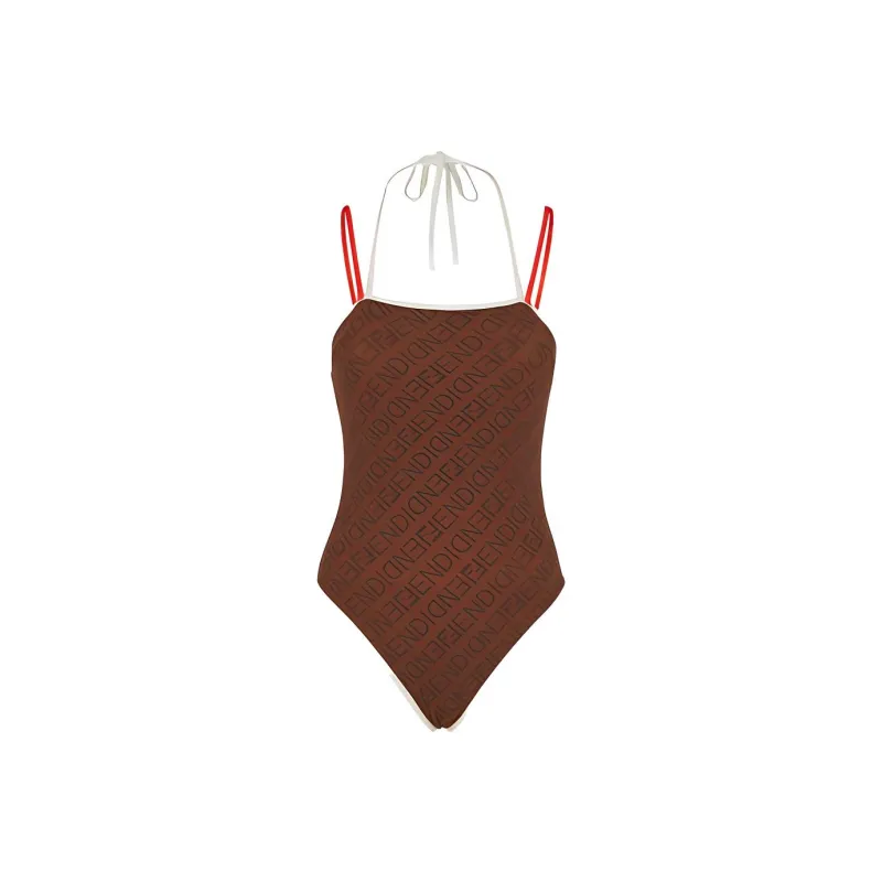 FENDI SS23 One piece Swimsuit Women's Brown-2