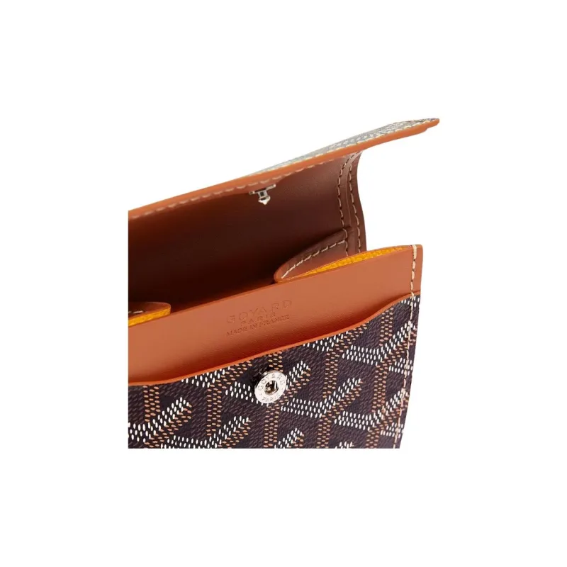 GOYARD MARIGNY Canvas With Leather Coin Purse Women's Black/Brown-3
