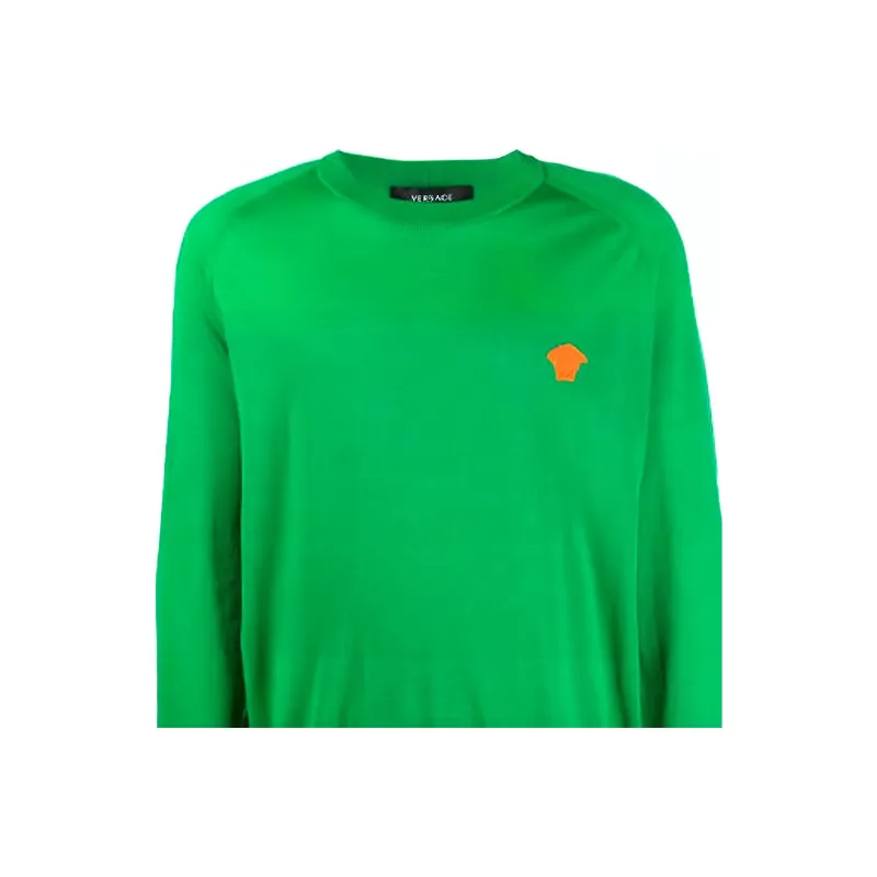 VERSACE Cashmere Sweaters Men Green-4
