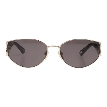 Chloe Metal Oval Sunglasses Unisex Gold