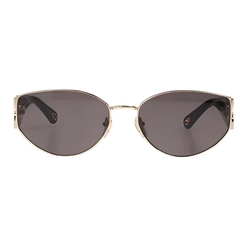 Chloe Metal Oval Sunglasses Unisex Gold-0