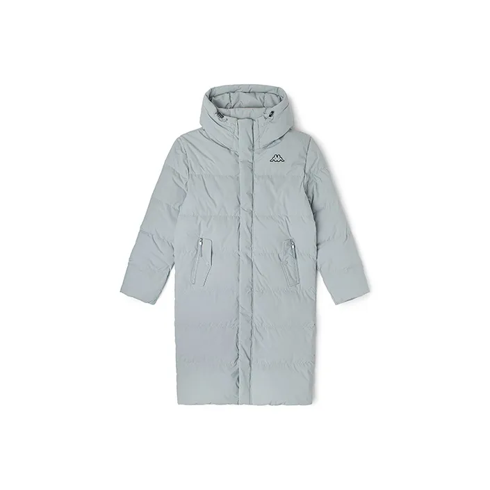 Kappa Solid Color Hooded Long Down Jacket Men's-0