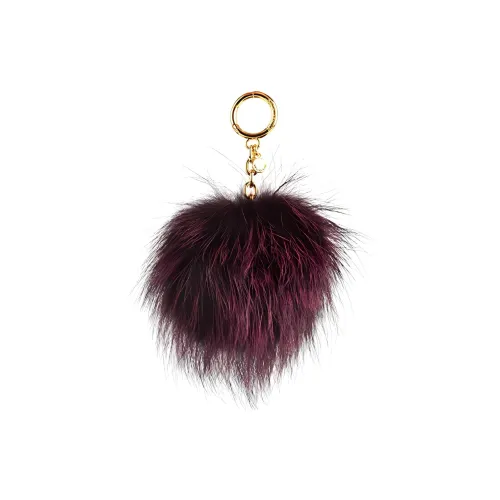 MICHAEL KORS Metal Fur Keychain Pendant Bag Accessory Large Size Women's Fuchsia