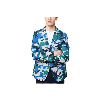 Francesco Totti Business Suit Men's Blue Green