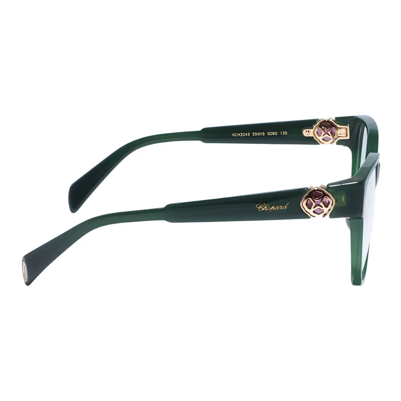 CHOPARD Plastic Irregular Shape Eyeglass Frames Unisex Green-2