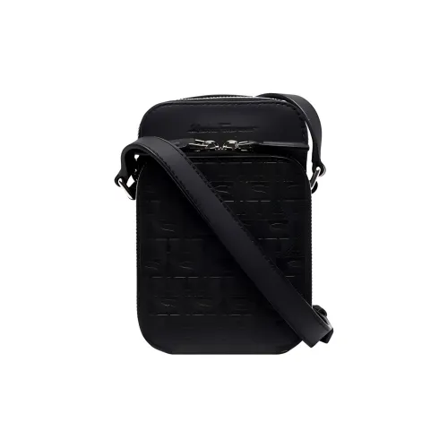 FERRAGAMO Calfskin Travel Bag Unisex Black
