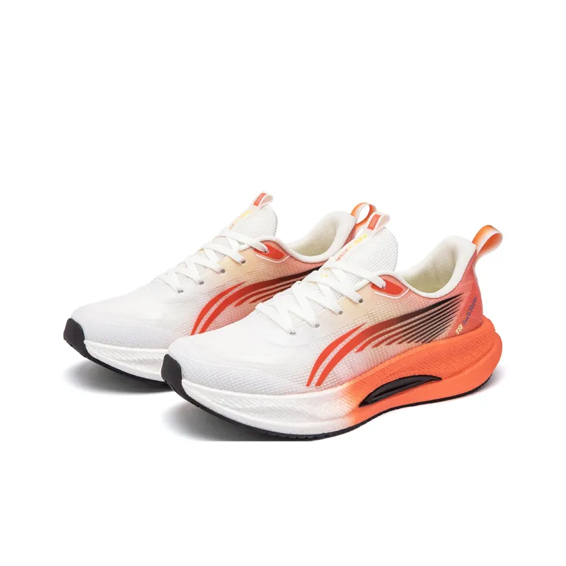 JOSINY Low Top Carbon Plate Training For Long Distance Running Shoes Men's White Orange-2