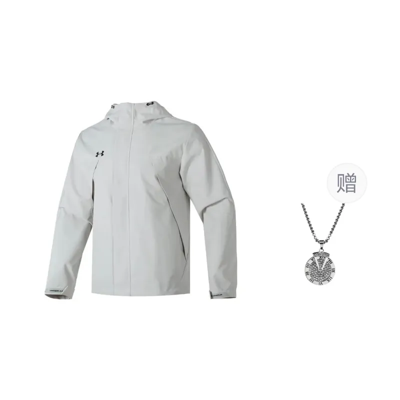 Under Armour Jackets Coats Men's Light Gray Comes With Necklace-0