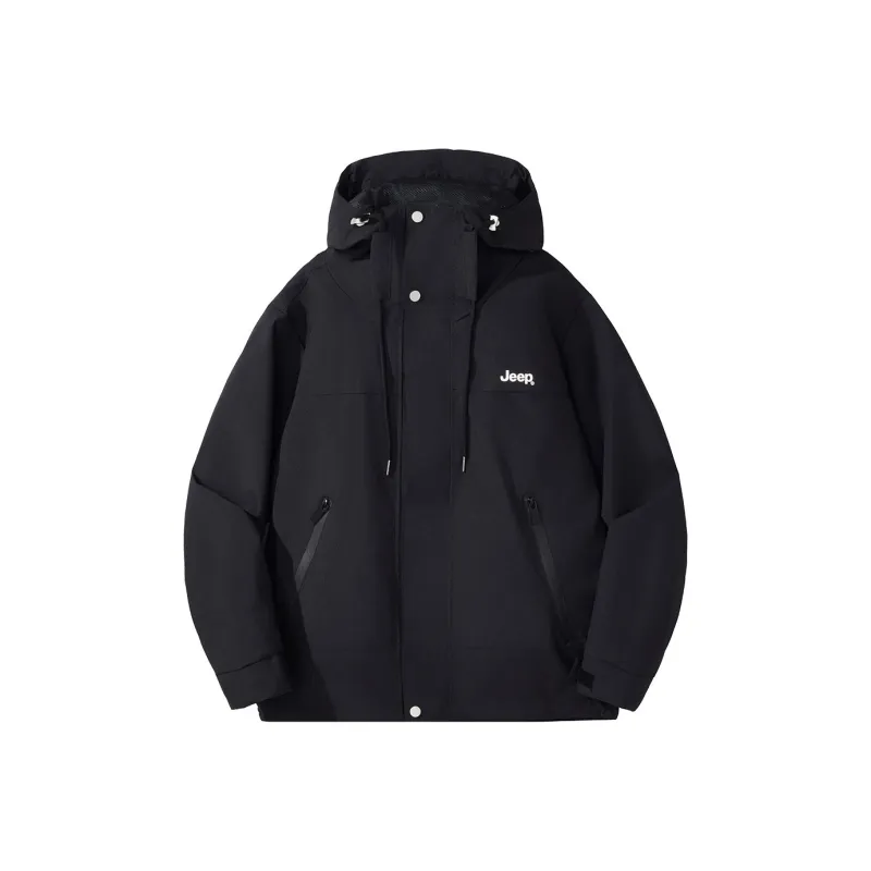 Jeep Lace Up Windbreaker Jacket Trench Coat Unisex-5