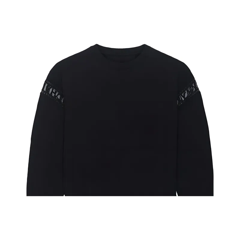 Givenchy Lace Detailed Cotton Sweatshirt 'Black'-4