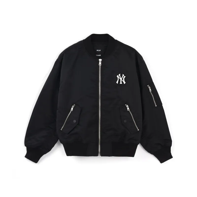 MLB Base Logo Puffer Jackets Unisex Black-0