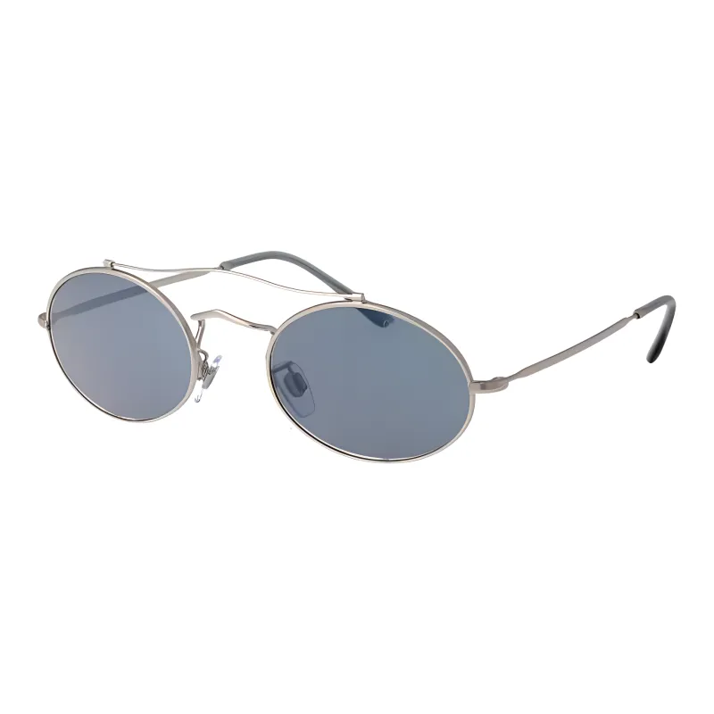 GIORGIO ARMANI Metal Aviator Sunglasses Men's Silver-0
