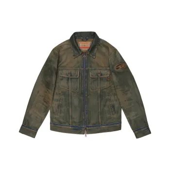 DIESEL x SSENSE SS24 OVAL D Collection Denim Jacket Unisex Brown