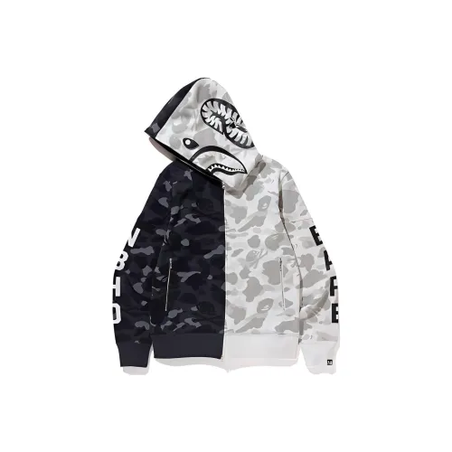 A BATHING APE X Neighborhood Split Camo Shark Full Zip Hoodie