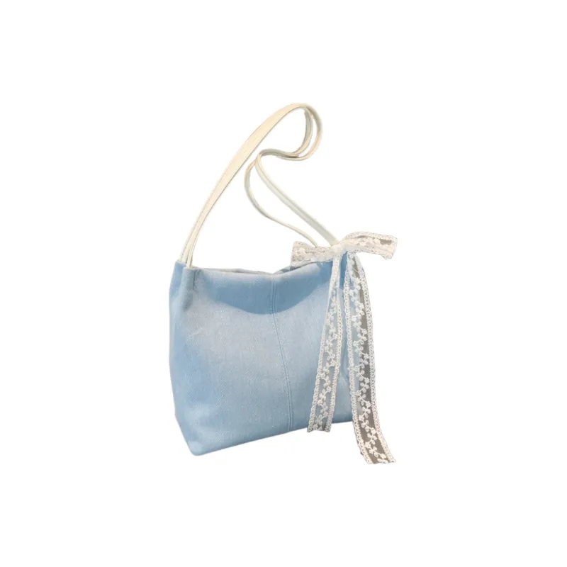 MINLUBAOLUO PU Tote Bag, Shoulder Bag Women's White/Blue-0