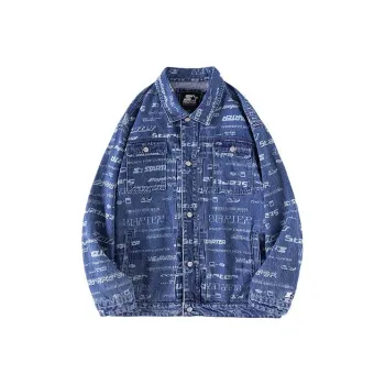 STARTER Denim Jackets Men Denim Blue