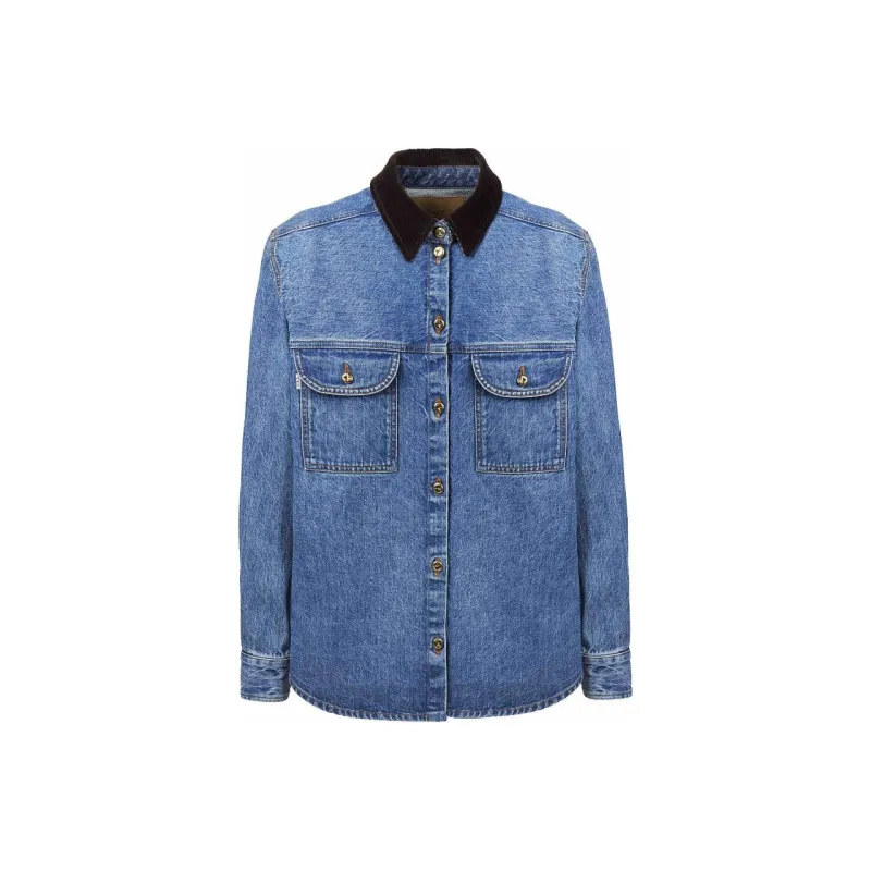 Blazé Milano Contrast collar Denim Jacket-0