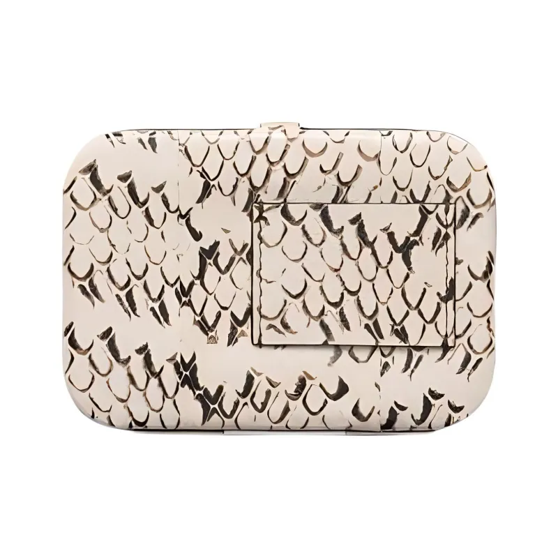 PRADA Leather Card Holder Card Holder Women's Stone Gray-1