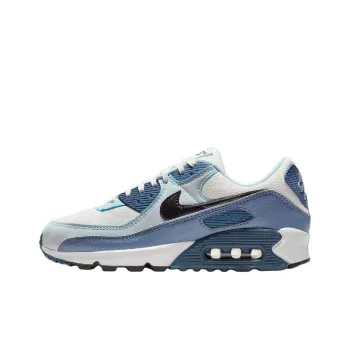 Nike Air Max 90 Anti Slip Wear Resistant Low Top Running Shoes Women's White Blue
