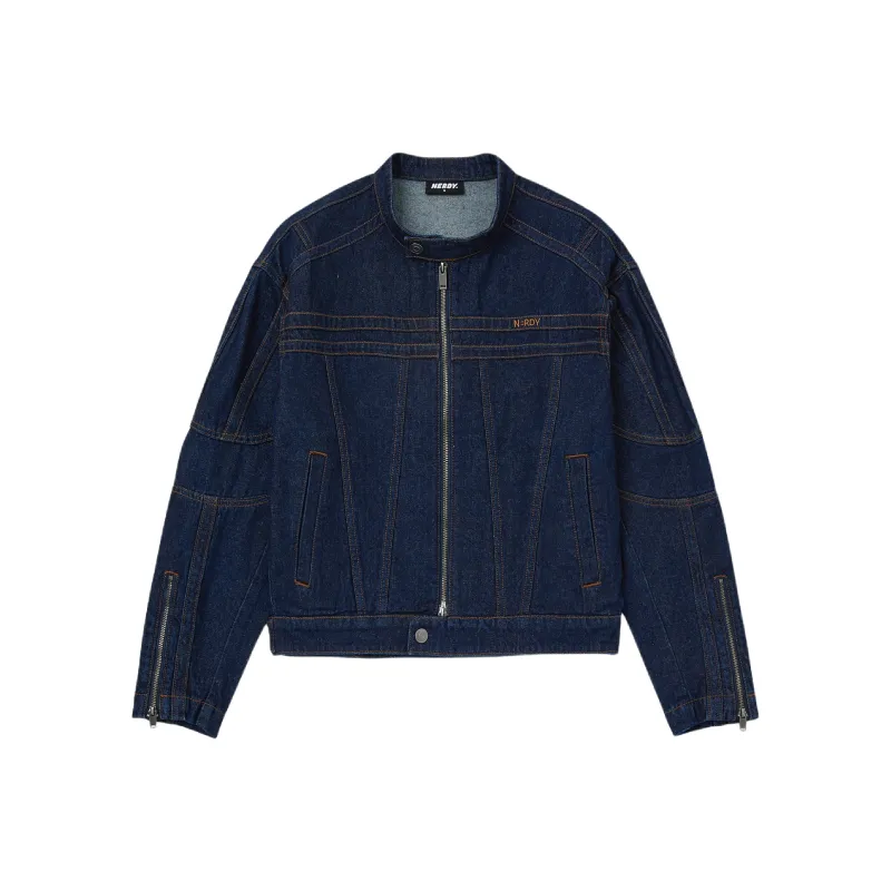 NERDY Denim Jacket Unisex Dark Blue-0