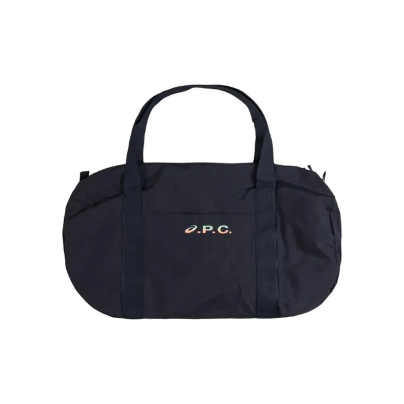 A.P.C ASICS Collaboration Polyester Handbag Travel Bag Unisex Dark Marine Blue-0