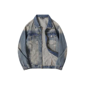 SANTASTIC Denim Jacket Men's Yellow Mud Blue