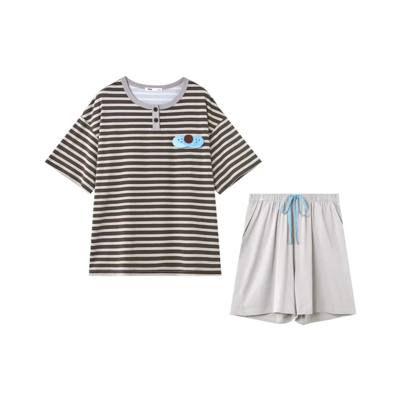 YSO Cool Cat Series Pajama Set Men's Light Grass Gray-0