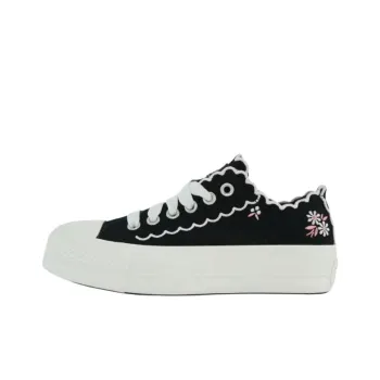 Chuck Taylor All Star Women's Converse Lift Platform Low 'Embroidered Flowers Black' Women's