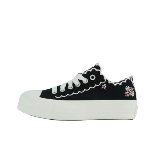 Chuck Taylor All Star Women's ahead Converse Lift Platform Low 'Embroidered Flowers Black' Women's
