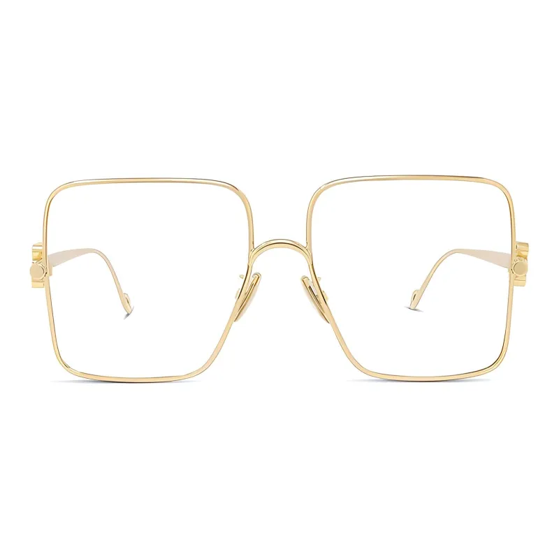 LOEWE Metal Square Eyeglass Frames Men's Gold-1