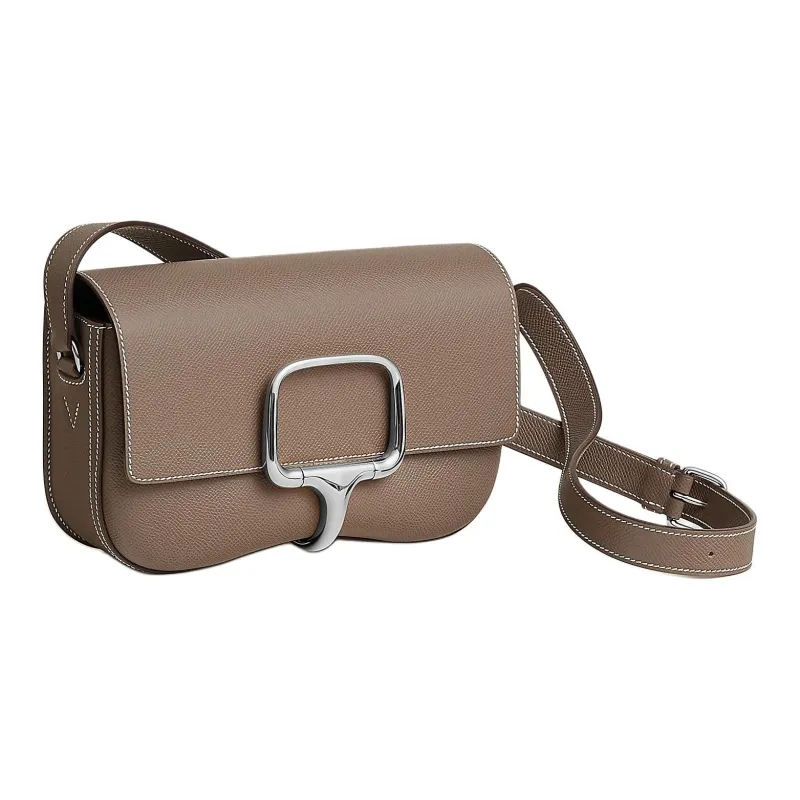 HERMES Della Cavalleria Epsom Calfskin Shoulder Bag Women's 18 Etoupe Elephant Gray-1