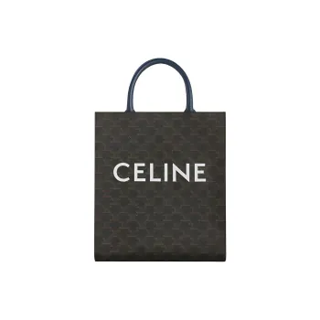 CELINE Cabas Canvas With Leather Trunk Bag Tote Bag Shopping Bag Handbag Small Size Unisex Black