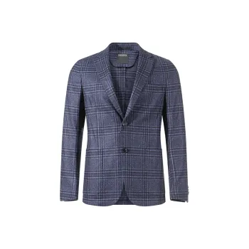 Ermenegildo Zegna Tartan Check Single Breasted Blazer