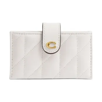 COACH Essential Nappa Leather Card Holder Mini Women's White