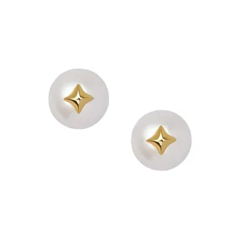 Oups! Museum Adventure Collection 925 Sterling Silver Needle Titian Girl Pearl Earring, Box Women's