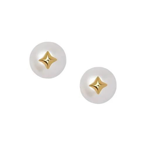Oups! Museum Adventure Collection 925 Sterling Silver Needle Titian Girl Pearl Earring, Box Women's