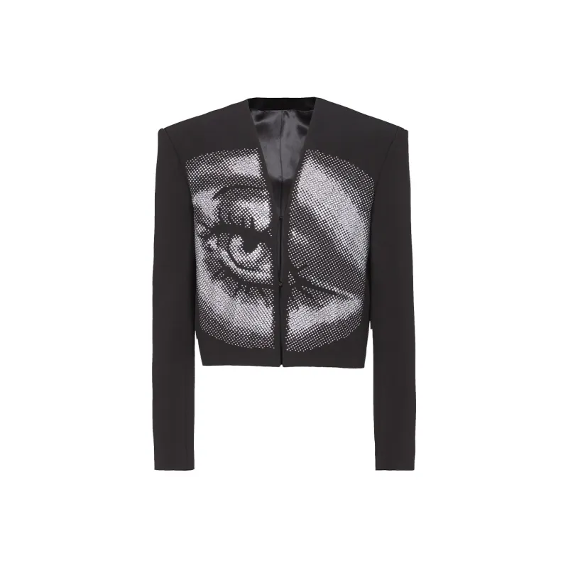 BALMAIN Crepe Cropped Jacket-0