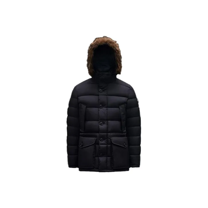 Moncler SS22 Solid Color Hooded Down Jacket Men's Blue-0