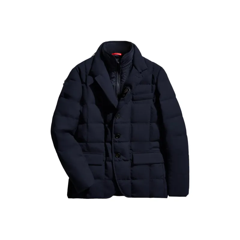 FAY High-Neck Quilted Straight Hem Jacket-0