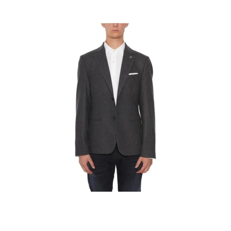 DANIELE ALESSANDRINI Business Suits Coats Men's Black-0