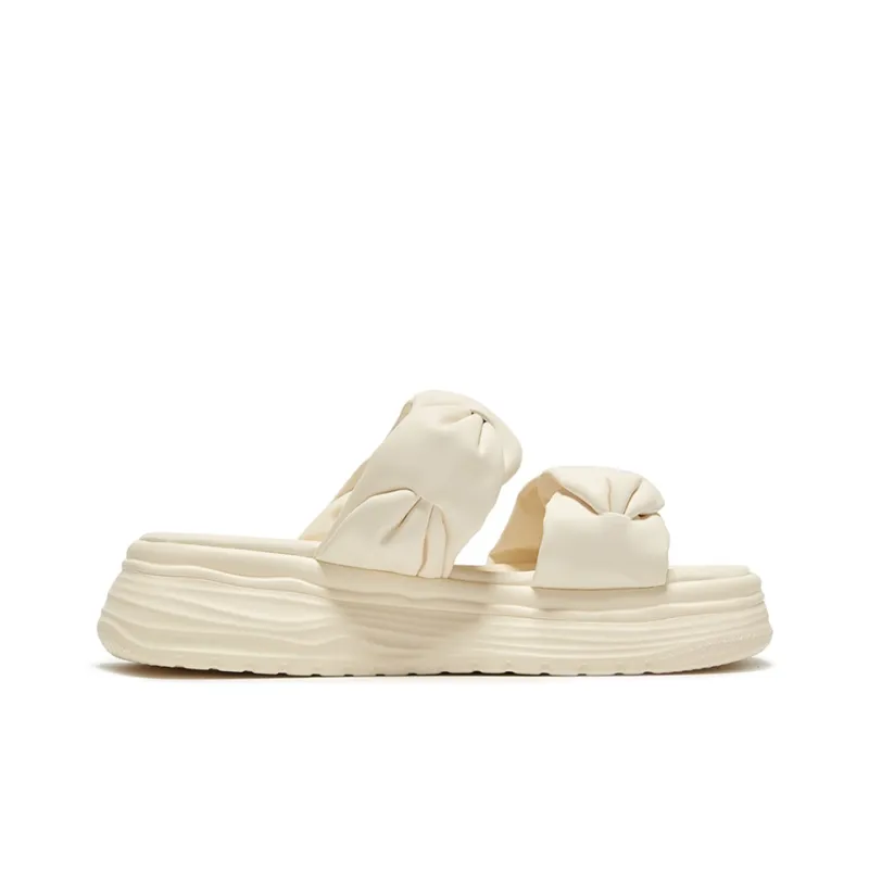 EOKAGAH Slip Resistant Abrasion Resistant Cushioning Slide Slippers Women's Ecru-1