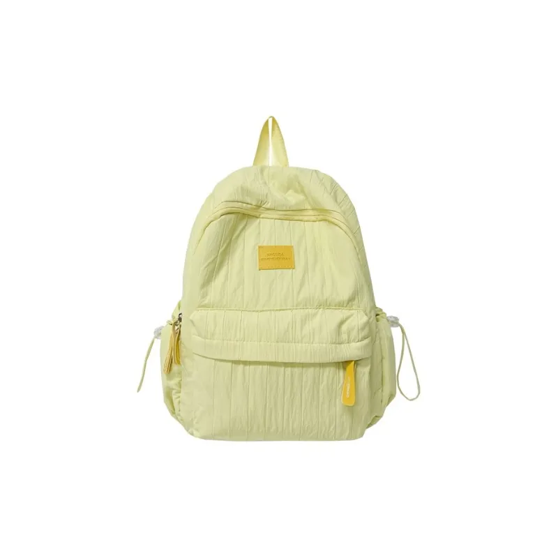 BRABOSTON Composite Cloth Backpack Regular Unisex Ecru/Khaki/Pink/Yellow-12