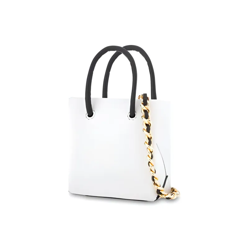 MOSCHINO Cow Leather Crossbody Bag Mini Women's White-1