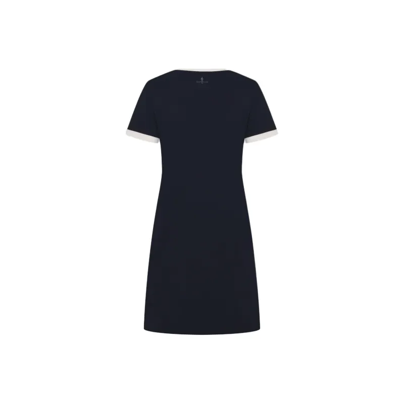 Biyin Leufen Stretch Wrinkle Resistant Collection Short Sleeved Dress Women's 25 Navy Blue-1
