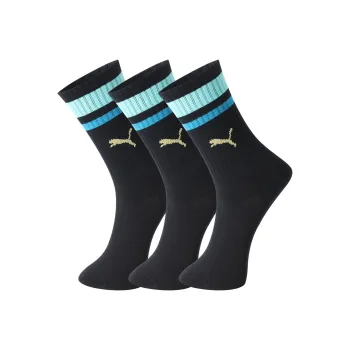 PUMA Knee High Socks Unisex 3 Pack Black & Blue