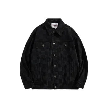 FAIRWHALE Denim Jacket Men's Pure Black
